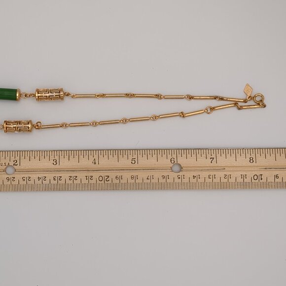 Vintage Sarah Coventry Asian Style Necklace Faux Jade - Picture 6 of 6